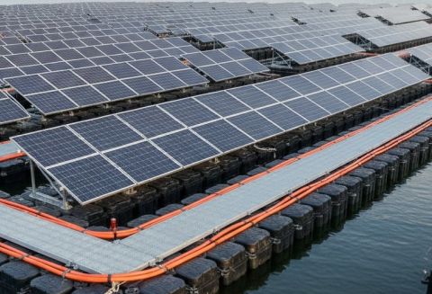 Floating solar farm